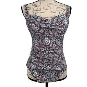 Saltwater One Piece Swimsuit Geometric Circle Print Blue/Pink Size 12